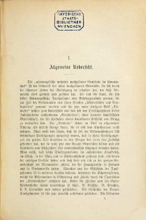 Geschichte der Bernischen Täufer : Nach den Urkunden dargest.