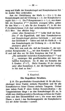 5. Kapitel - Die singulären Strahlen.
