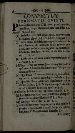 Conspectus. Porismatis Quinti.