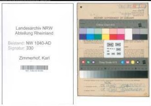 Entnazifizierung Karl Zimmerhof , geb. 10.02.1914 (Diplomingenieur)