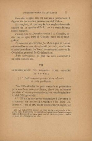 VII. - Determinación del derecho civil vigente en Navarra