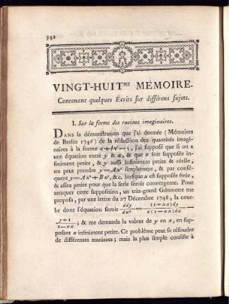 Vingt-huit me Mémoire.