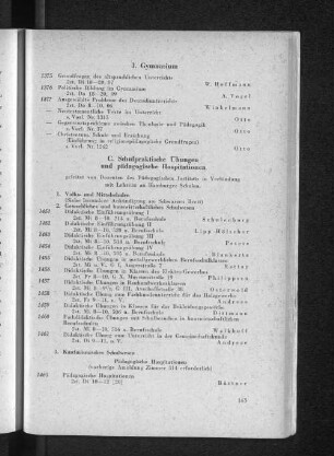 C. Schulpraktische Übungen und pädagogische Hospitionen