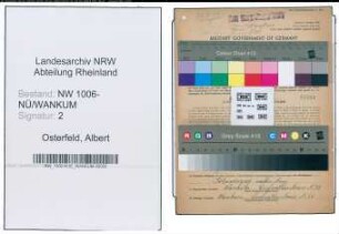 Entnazifizierung Albert Osterfeld , geb. 09.11.1896 (Arbeiter)