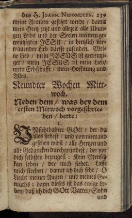 Neundter Wochen Mittwoch.