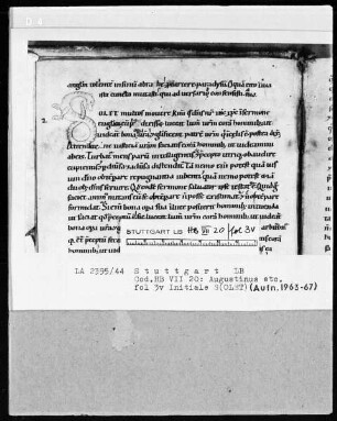 Augustinus etcetera, Sermones — Initiale S(OLET), Folio 3verso