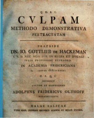 Cvlpam Methodo Demonstrativa Pertractatam