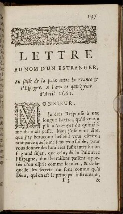Lettre Au Nom D'un Estranger