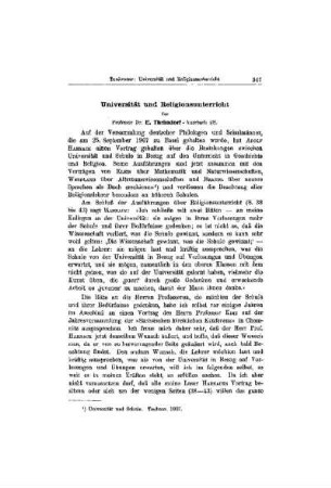Universität und Religionsunterricht