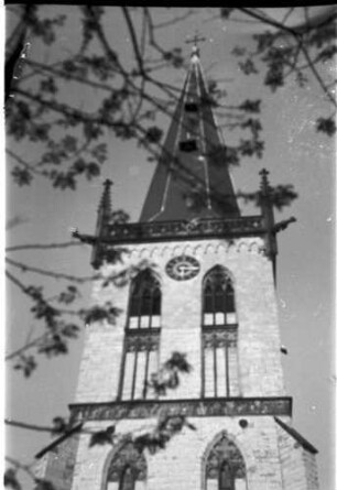 Unna: Stadtkirche, Turm, Äste davor