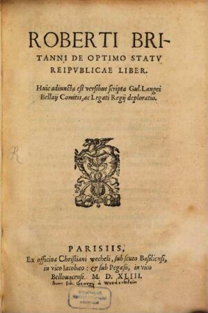 De optimo statu reipublicae liber