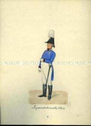 Uniformdarstellung, Regiments-Chirurg, Sachsen, 1822/1831.
