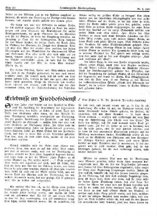 Erlebnisse im Friedhofsdienst
