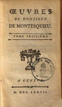 De l'esprit des loix, 3