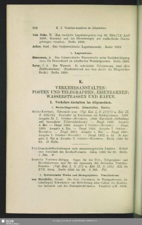 K. Verkehrsanstalten; Posten Und Telegraphen; Eisenbahnen; Wasserstrassen Und Häfen