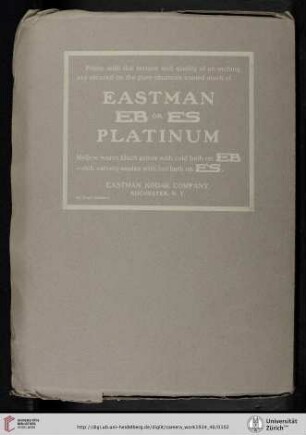 Eastman Kodak Company [Etching Black and Etching Sepia Platinum Paper, back cover verso]