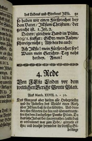 4. Rede Von Jesu Leiden vor dem weltlichen Bericht Pontii Pilati.