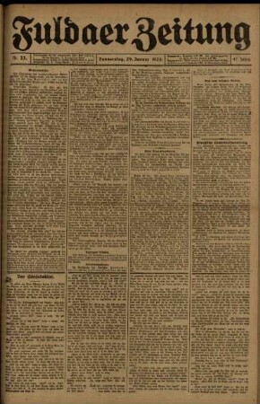 Ausgabe vom Donnerstag, den 29. Januar 1920.