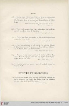 Etoffes et Broderies (Nr. 341 - 359)