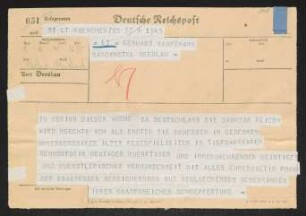 Brief von Rudolf K. Goldschmit-Jentner an Gerhart Hauptmann