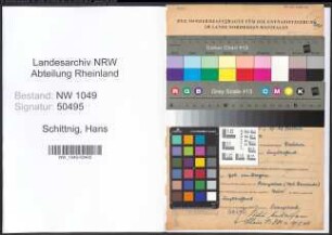 Entnazifizierung Hans Schittnig , geb. 26.07.1894 (Kaufmaennischer Angestellter)