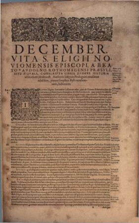 De Probatis Sanctorvm Vitis, 12. December