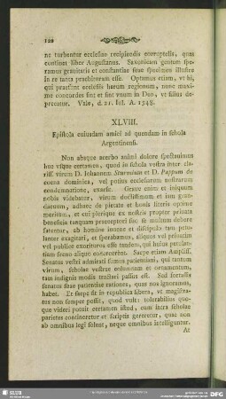 XLVIII. Epistola cuiusdam amici ad quendam in schola Argentinensi