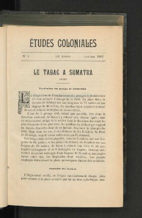 Le Tabac A Sumatra.