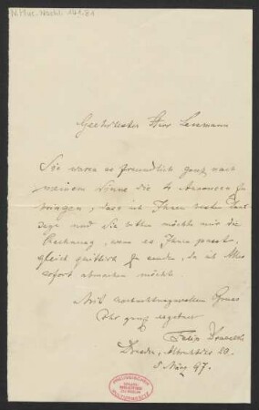 Brief an Otto Leßmann : 05.03.1897