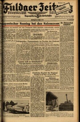 Ausgabe vom Freitag, den 09. April 1943.
