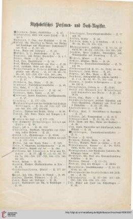 Alphabetisches Personen- und Sach-Register