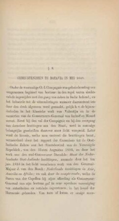 § 8. Gebeurtenissen te Batavia in Mei 1848