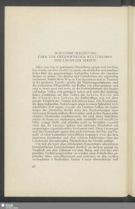 Schlussbetrachtung Über Das Gegenwärtige Kulturleben Der Lausitzer Serben