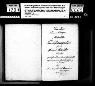 Feuerversicherungsbuch in Mehrstetten, angelegt durch Verwaltungsaktuar Haueisen, mit alphabetischem Namensregister