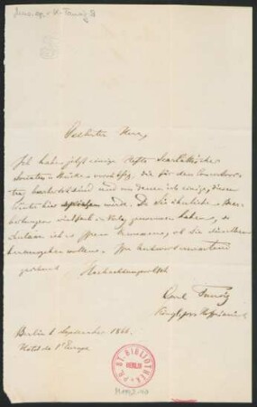 Brief an Unbekannt : 01.09.1866