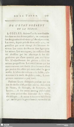 De l'état présent de la terre