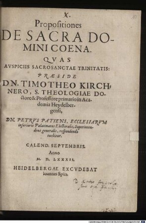 Propositiones de sacra Domini coena