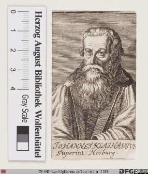 Bildnis Johann Kleinau (lat. Klainavius, Clainavius)