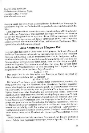 Aula-Ansprache zu Pfingsten 1968