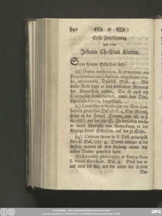 Erste Fortsetzung von dem Johann Christian Klemm.