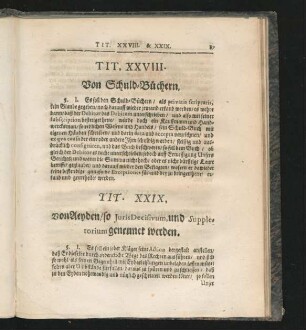 Tit. XXVIII. Von Schuld-Büchern.