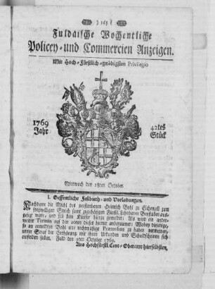 42tes Stück, Ausgabe vom 18. Oktober 1769