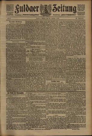 Ausgabe vom Freitag, den 22. Januar 1909.