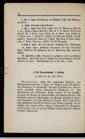 4. Die Sommeschlacht. 1. Einsatz