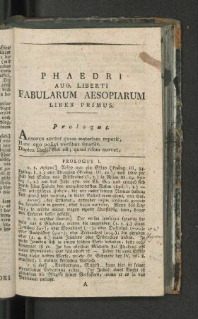 Phaedri Aug. Liberti Fabularum Aesopiarum.