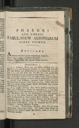 Phaedri Aug. Liberti Fabularum Aesopiarum.