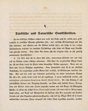 29-31 V. Türkische und Tatarische Handschriften