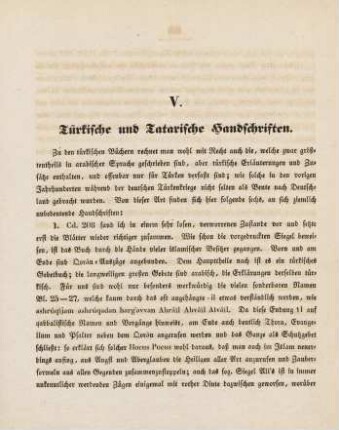 29-31 V. Türkische und Tatarische Handschriften