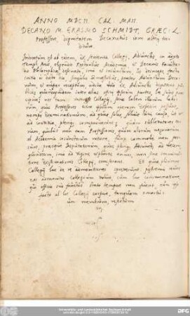 [Vorrede zu Ordo Inscriptionis Adiunctorum]