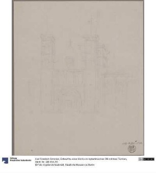 Entwurf zu einer Kirche im byzantinischen Stil mit zwei Türmen